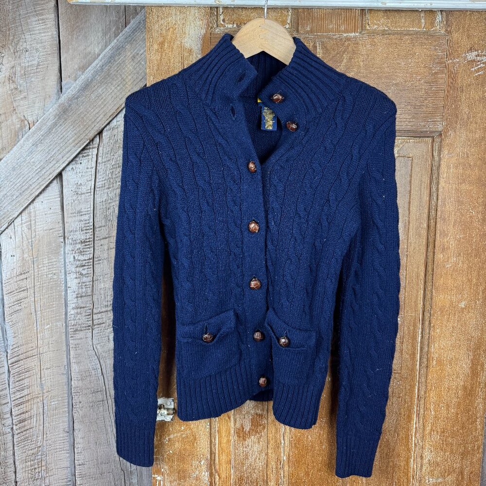 Rugby Ralph Lauren Leather Button Sweater Size XS